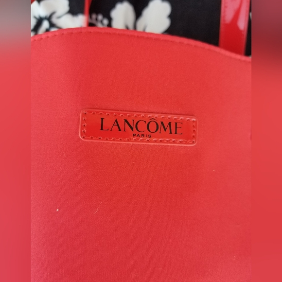 Lancome Makeup Orange and Pink Lined Large Canvas Tote Bag - Picture 7 of 12